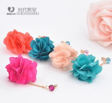 韓版可愛雪紡花朵水鉆防塵塞 蘋果耳機塞的時尚防護選擇